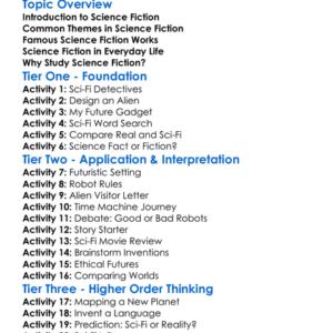 Science Fiction Worksheet Activity Booklet