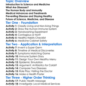 Science Medicine And Disease Worksheet Activity Booklet