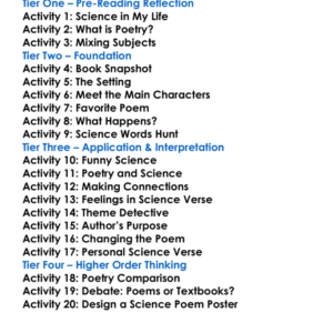 Science Verse Jon Scieszka Worksheet Activity Booklet