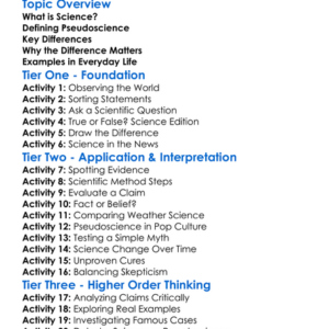 Science Vs Pseudoscience Worksheet Activity Booklet