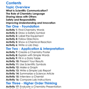 Scientific Communication In Chemistry Worksheet Activity Booklet