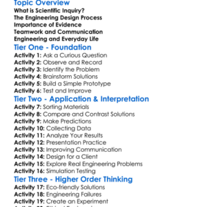 Scientific Inquiry In Engineering Worksheet Activity Booklet