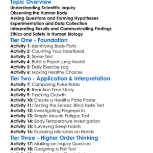 Scientific Inquiry In Human Biology Worksheet Activity Booklet