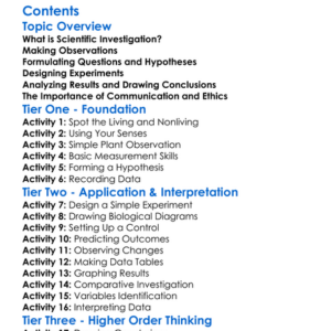 Scientific Investigation Skills In Biology Worksheet Activity Booklet