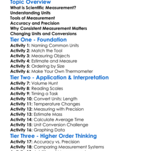 Scientific Measurement And Units Worksheet Activity Booklet