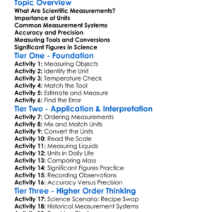Scientific Measurements And Units Worksheet Activity Booklet