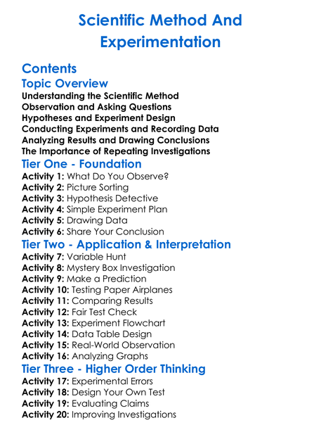 Scientific Method And Experimentation Worksheet Activity Booklet