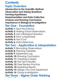 Scientific Method In Biological Investigations Worksheet Activity Booklet