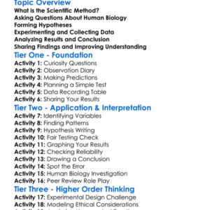 Scientific Method In Human Biology Worksheet Activity Booklet