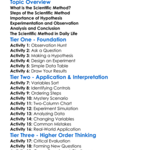Scientific Method Worksheet Activity Booklet