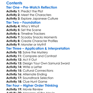 Scooby-Doo And The Samurai Sword 2009 Worksheet Activity Booklet