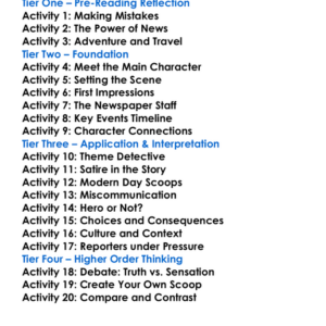 Scoop Evelyn Waugh Worksheet Activity Booklet