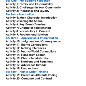 Scorpions Walter Dean Myers Worksheet Activity Booklet