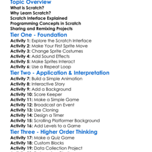 Scratch Programming Worksheet Activity Booklet