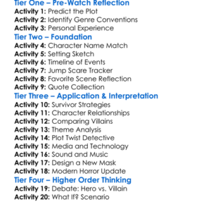 Scream 4 2011 Worksheet Activity Booklet