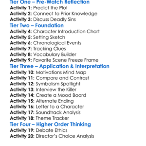 Se7En 1995 Worksheet Activity Booklet