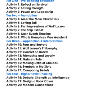 Sea Wolf Jack London Worksheet Activity Booklet