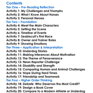 Seabiscuit An American Legend Laura Hillenbrand Worksheet Activity Booklet