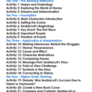 Seabiscuit Laura Hillenbrand Worksheet Activity Booklet