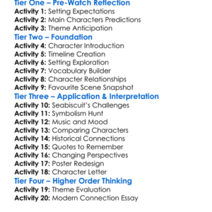 Seabiscuit Worksheet Activity Booklet