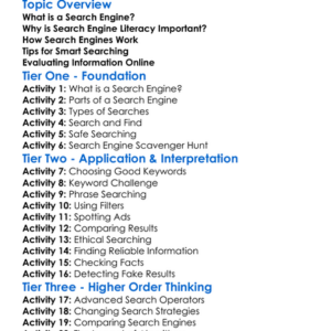 Search Engine Literacy Worksheet Activity Booklet