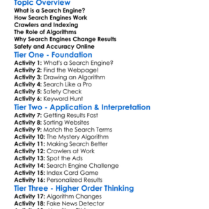 Search Engines And Algorithms Worksheet Activity Booklet