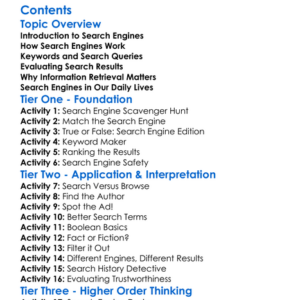 Search Engines And Information Retrieval Worksheet Activity Booklet