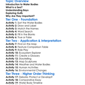 Seas Bays And Gulfs Worksheet Activity Booklet