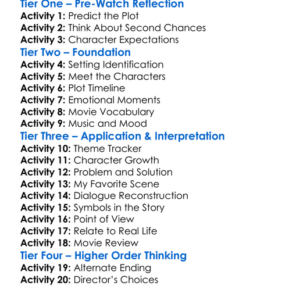Second Chances 2021 Worksheet Activity Booklet