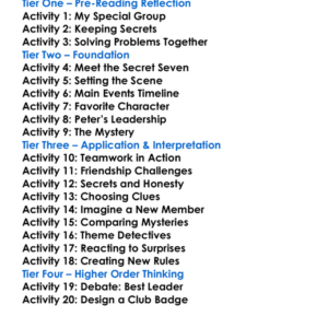 Secret Seven Series Worksheet Activity Booklet