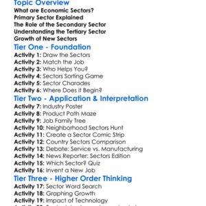 Sectors Of The Economy Worksheet Activity Booklet