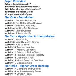 Secular Morality Worksheet Activity Booklet