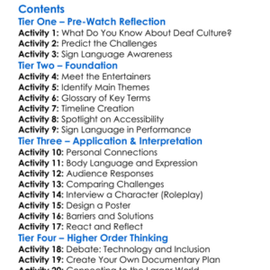 See What Im Saying The Deaf Entertainers Documentary 2010 Worksheet Activity Booklet