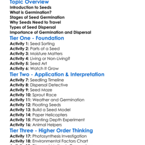 Seed Germination And Dispersal Worksheet Activity Booklet
