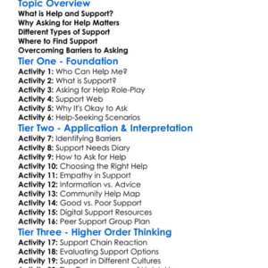 Seeking Help And Support Worksheet Activity Booklet