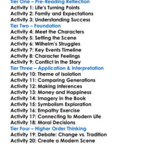 Seize The Day Saul Bellow Worksheet Activity Booklet