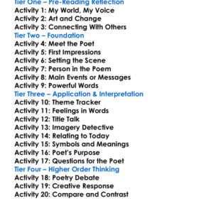 Selected Poems Muriel Rukeyser Worksheet Activity Booklet
