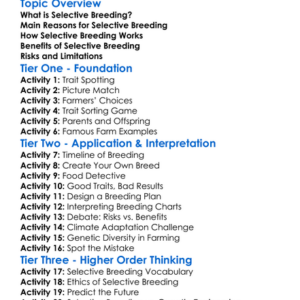 Selective Breeding In Agriculture Worksheet Activity Booklet
