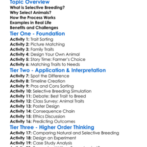 Selective Breeding In Animals Worksheet Activity Booklet