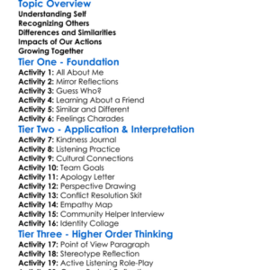 Self And Other Worksheet Activity Booklet