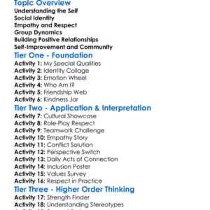 Self And Others Worksheet Activity Booklet
