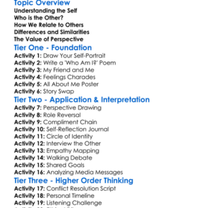 Self And The Other Worksheet Activity Booklet