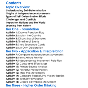 Self-Determination And Independence Movements Worksheet Activity Booklet