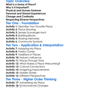 Sense Of Place Worksheet Activity Booklet