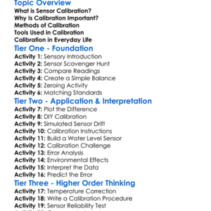 Sensor Calibration Worksheet Activity Booklet