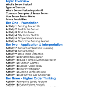 Sensor Fusion Worksheet Activity Booklet