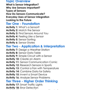 Sensor Integration Worksheet Activity Booklet