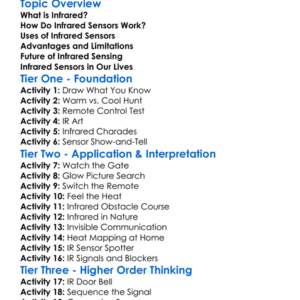Sensors Infrared Worksheet Activity Booklet