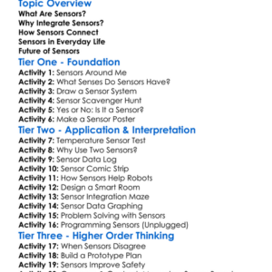 Sensors Integration Worksheet Activity Booklet