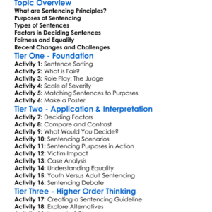 Sentencing Principles Worksheet Activity Booklet